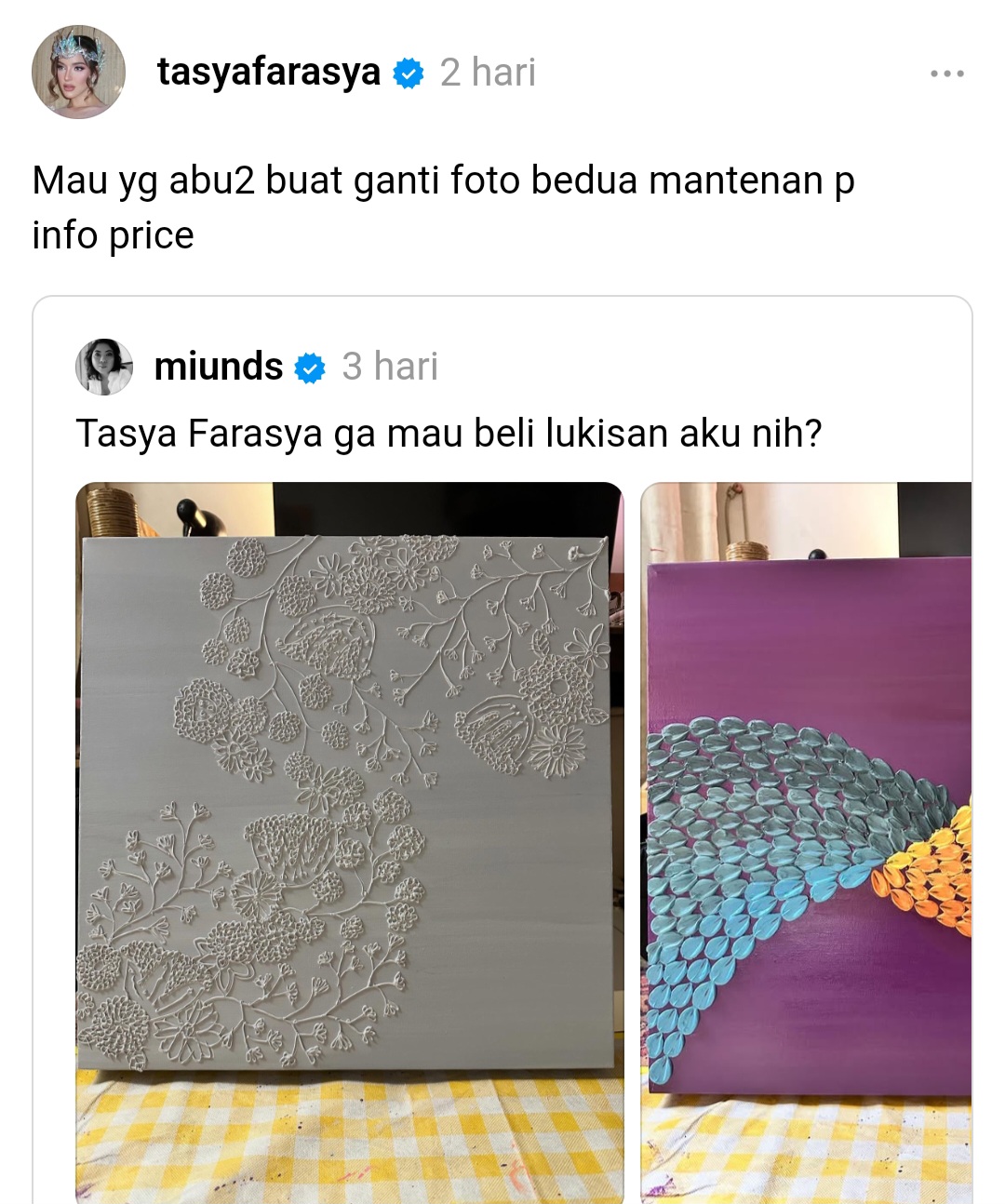 Barang Tasya Farasya dan Ahmad Assegaf yang dibuang.